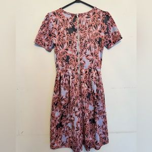 Lularoe pink sky blue blue Amelia pleated pocket swing dress